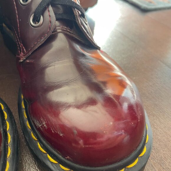 Dr. Martens Cherry Red 1460 Vegan Patent Leather Chelsea Boots Size 6 - Picture 3 of 14